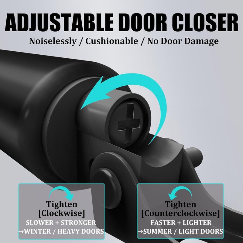 BoXtreamify Storm Door Closer, Heavy Duty Pneumatic Screen Door Closer, Adjustable Closing Speed - Image 2